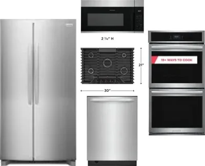 5 Piece Package Includes Refrigerator, Cooktop, Wall Oven, Microwave And Dishwasher