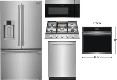 5 Piece Package Includes Refrigerator, Cooktop, Wall Oven, Microwave And Dishwasher