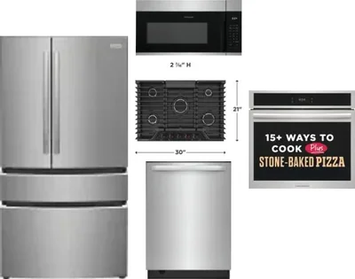 5 Piece Package Includes Refrigerator, Cooktop, Wall Oven, Microwave And Dishwasher