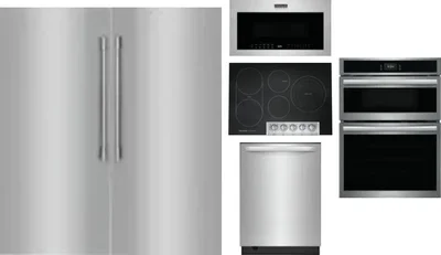 6 Piece Package Includes Refrigerator, Freezer, Cooktop, Wall Oven, Microwave And Dishwasher