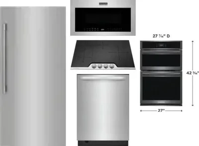 5 Piece Package Includes Refrigerator, Cooktop, Wall Oven, Microwave And Dishwasher