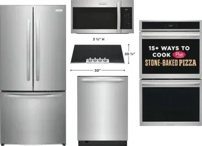 5 Piece Package Includes Refrigerator, Cooktop, Wall Oven, Microwave And Dishwasher