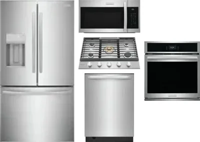5 Piece Package Includes Refrigerator, Cooktop, Wall Oven, Microwave And Dishwasher