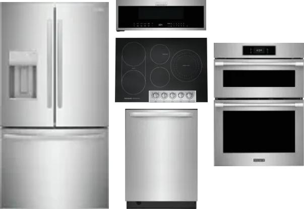 5 Piece Package Includes Refrigerator, Cooktop, Wall Oven, Microwave And Dishwasher