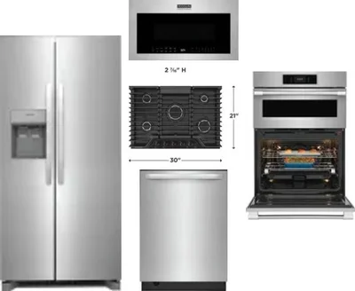 5 Piece Package Includes Refrigerator, Cooktop, Wall Oven, Microwave And Dishwasher
