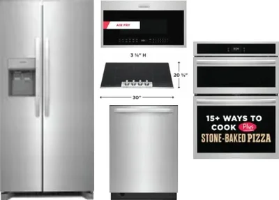 5 Piece Package Includes Refrigerator, Cooktop, Wall Oven, Microwave And Dishwasher