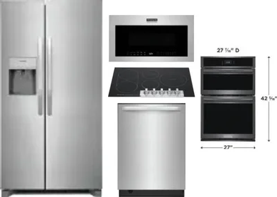 5 Piece Package Includes Refrigerator, Cooktop, Wall Oven, Microwave And Dishwasher