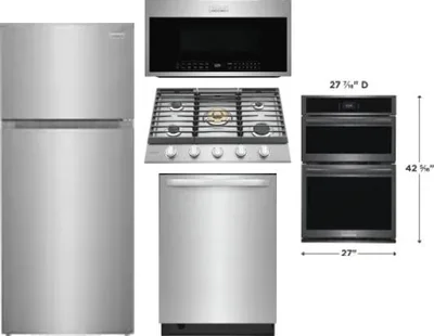 5 Piece Package Includes Refrigerator, Cooktop, Wall Oven, Microwave And Dishwasher