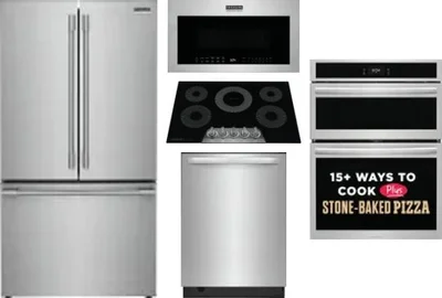 5 Piece Package Includes Refrigerator, Cooktop, Wall Oven, Microwave And Dishwasher