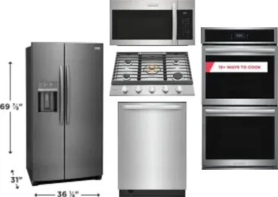 5 Piece Package Includes Refrigerator, Cooktop, Wall Oven, Microwave And Dishwasher