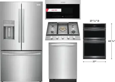 5 Piece Package Includes Refrigerator, Cooktop, Wall Oven, Microwave And Dishwasher