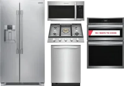 5 Piece Package Includes Refrigerator, Cooktop, Wall Oven, Microwave And Dishwasher