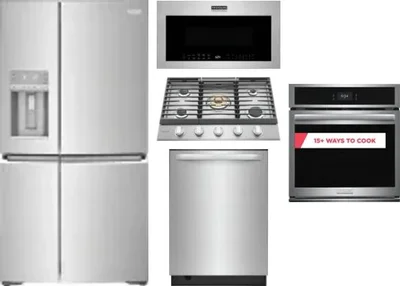 5 Piece Package Includes Refrigerator, Cooktop, Wall Oven, Microwave And Dishwasher