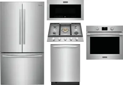5 Piece Package Includes Refrigerator, Cooktop, Wall Oven, Microwave And Dishwasher