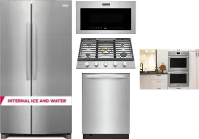 5 Piece Package Includes Refrigerator, Cooktop, Wall Oven, Microwave And Dishwasher