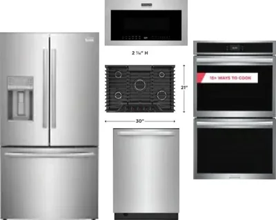 5 Piece Package Includes Refrigerator, Cooktop, Wall Oven, Microwave And Dishwasher