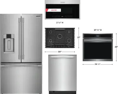 5 Piece Package Includes Refrigerator, Cooktop, Wall Oven, Microwave And Dishwasher