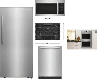 5 Piece Package Includes Refrigerator, Cooktop, Wall Oven, Microwave And Dishwasher
