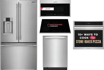 5 Piece Package Includes Refrigerator, Cooktop, Wall Oven, Microwave And Dishwasher