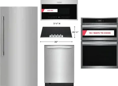5 Piece Package Includes Refrigerator, Cooktop, Wall Oven, Microwave And Dishwasher