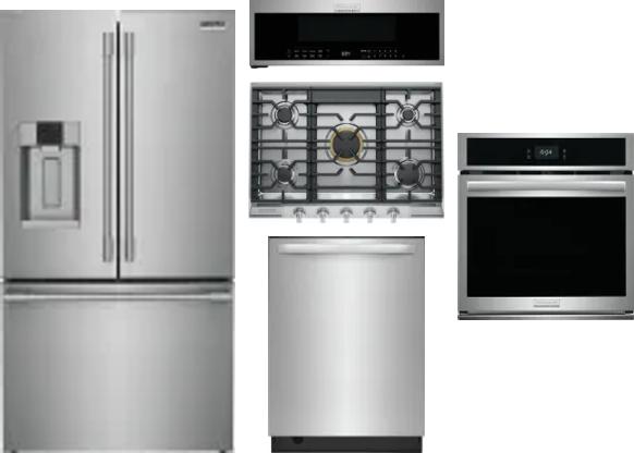 5 Piece Package Includes Refrigerator, Cooktop, Wall Oven, Microwave And Dishwasher