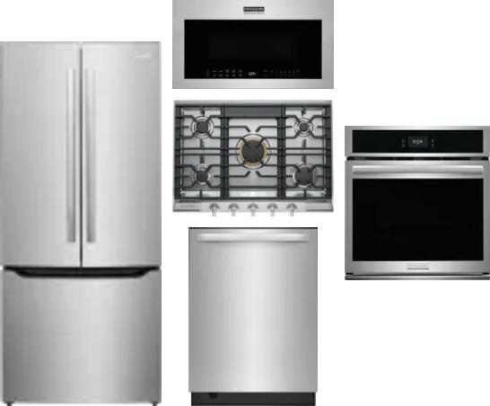 5 Piece Package Includes Refrigerator, Cooktop, Wall Oven, Microwave And Dishwasher
