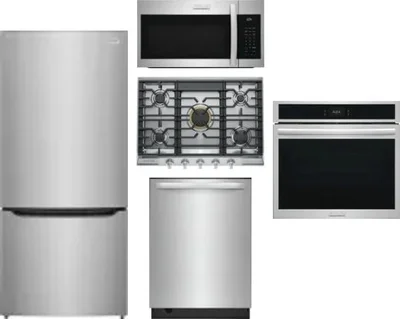 5 Piece Package Includes Refrigerator, Cooktop, Wall Oven, Microwave And Dishwasher