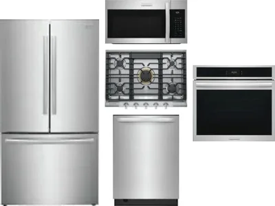 5 Piece Package Includes Refrigerator, Cooktop, Wall Oven, Microwave And Dishwasher