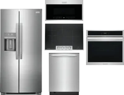 5 Piece Package Includes Refrigerator, Cooktop, Wall Oven, Microwave And Dishwasher