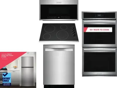 5 Piece Package Includes Refrigerator, Cooktop, Wall Oven, Microwave And Dishwasher