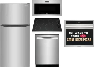 5 Piece Package Includes Refrigerator, Cooktop, Wall Oven, Microwave And Dishwasher