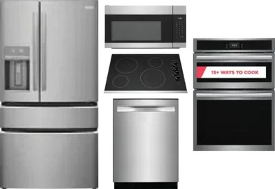 5 Piece Package Includes Refrigerator, Cooktop, Wall Oven, Microwave And Dishwasher