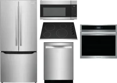 5 Piece Package Includes Refrigerator, Cooktop, Wall Oven, Microwave And Dishwasher