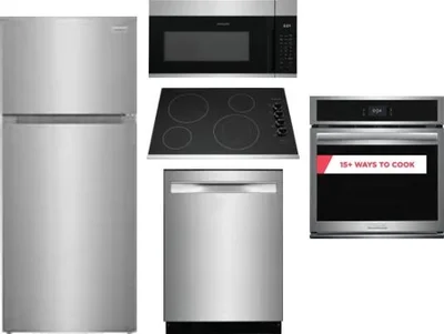 5 Piece Package Includes Refrigerator, Cooktop, Wall Oven, Microwave And Dishwasher