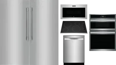 6 Piece Package Includes Refrigerator, Freezer, Cooktop, Wall Oven, Microwave And Dishwasher
