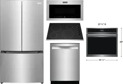 5 Piece Package Includes Refrigerator, Cooktop, Wall Oven, Microwave And Dishwasher