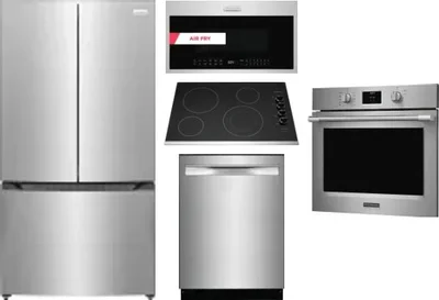 5 Piece Package Includes Refrigerator, Cooktop, Wall Oven, Microwave And Dishwasher
