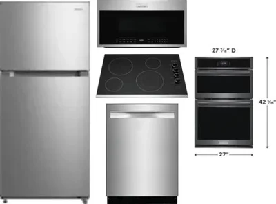 5 Piece Package Includes Refrigerator, Cooktop, Wall Oven, Microwave And Dishwasher