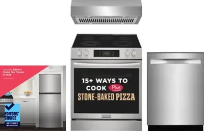 4 Piece Package Includes Refrigerator, Range, Hood And Dishwasher