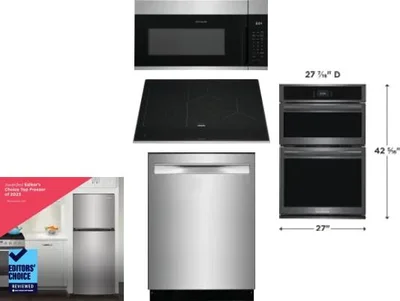 5 Piece Package Includes Refrigerator, Cooktop, Wall Oven, Microwave And Dishwasher