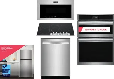 5 Piece Package Includes Refrigerator, Cooktop, Wall Oven, Microwave And Dishwasher