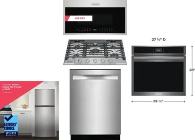 5 Piece Package Includes Refrigerator, Cooktop, Wall Oven, Microwave And Dishwasher