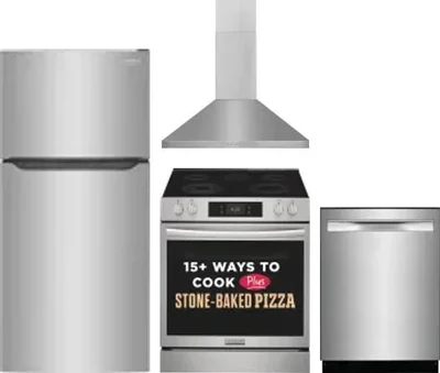 4 Piece Package Includes Refrigerator, Range, Hood And Dishwasher