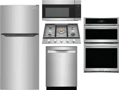 5 Piece Package Includes Refrigerator, Cooktop, Wall Oven, Microwave And Dishwasher