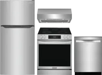 4 Piece Package Includes Refrigerator, Range, Hood And Dishwasher