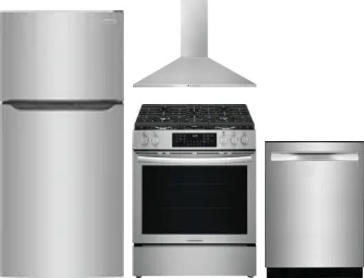 4 Piece Package Includes Refrigerator, Range, Hood And Dishwasher