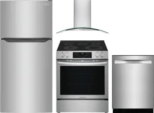 4 Piece Package Includes Refrigerator, Range, Hood And Dishwasher