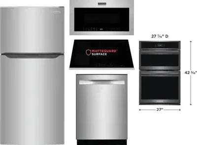 5 Piece Package Includes Refrigerator, Cooktop, Wall Oven, Microwave And Dishwasher