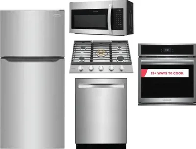 5 Piece Package Includes Refrigerator, Cooktop, Wall Oven, Microwave And Dishwasher