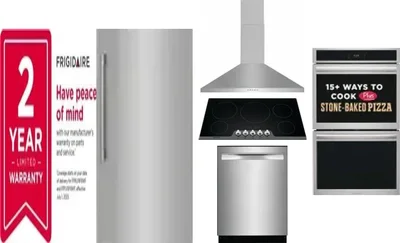 6 Piece Package Includes Refrigerator, Freezer, Cooktop, Wall Oven, Hood And Dishwasher